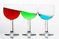 Trio of wine glasses Royalty Free Stock Photo