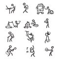 Trip adventure and entertain pictogram cartoon drawing