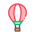 Trip Air Balloon Icon Vector Outline Illustration