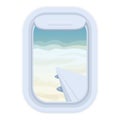 Trip airplane window icon cartoon vector. View discover Royalty Free Stock Photo