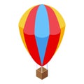 Trip balloon icon isometric vector. World travel