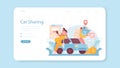 Trip booking web banner or landing page. Car sharing service. Royalty Free Stock Photo