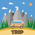 Trip car riding on mountains Royalty Free Stock Photo