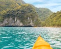 Trip on colourful kayak Royalty Free Stock Photo