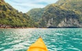 Trip on colourful kayak Royalty Free Stock Photo