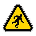 Trip Hazard Symbol Sign Isolate On White Background,Vector Illustration EPS.10 Royalty Free Stock Photo