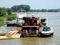 Trip with the ship on Sulina channel in Danube Delta, Tulcea, Romania Royalty Free Stock Photo