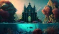 A trip to the aquarium. surreal mystical fantasy artwork. Generative AI Royalty Free Stock Photo