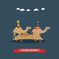 Trip to Egypt, camel riding concept vector flat illustration Royalty Free Stock Photo