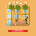 Trip to Egypt, sunbathing concept vector flat style design illustration