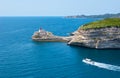 The trip to La Madonetta lighthouse on the Punta San Antonio tip, Bonifacio, Corsica, France Royalty Free Stock Photo