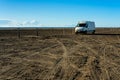 camper van in the desert Royalty Free Stock Photo