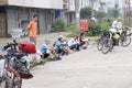 Trip to Tibet by bike Royalty Free Stock Photo