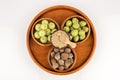 Triphala (thai name) means three fruits contain Terminalia belerica (Gaertn.) Roxb.), Terminalia chebula Retz. and Phyllanthus emb Royalty Free Stock Photo