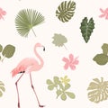 Tripical pattern wiht flamingo