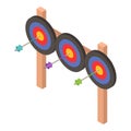 Triple archery target icon, isometric style