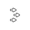 Triple arrow right line icon
