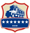 Triple Axle Dump Truck Stars Crest Retro