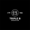 Triple B bbb Letter Logo icon design