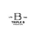 Triple B bbb Letter Logo icon design