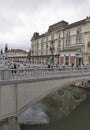 Triple bridge in Ljubljana, Slovenia Royalty Free Stock Photo