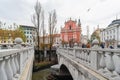 Triple Bridge and the river citscape