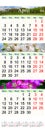 Triple calendar for April May and June 2017 with images