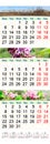 Triple calendar for March April and May 2017 with spring pictures