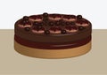 triple chocolate cake with creaming and pralines Royalty Free Stock Photo