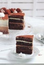 Triple chocOlate ombre cake Royalty Free Stock Photo