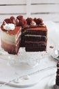 Triple chocOlate ombre cake Royalty Free Stock Photo