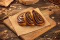 Triple chocolatey cocoa swirls Royalty Free Stock Photo