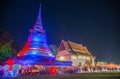 Triple Circumambulation around old pagoda of Trapangtong Temple in Sukothai Thailand