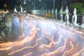 Triple circumambulation at Wat Yai Chai Mongkol temple in Thailand.