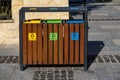 Waste sorting bin.Szydlow, Poland Royalty Free Stock Photo