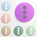 Triple dots. Three dots. badge color set. Simple glyph, flat vector of web icons for ui and ux, website or mobile application