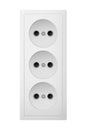 Triple electrical socket Type C. Receptacle from Europe.