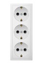 Triple electrical socket Type F. Receptacle from Europe.