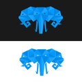 Triple Elephant Head Vector