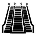 Triple escalator icon, simple style