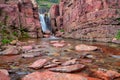 Triple Falls, Glacier National Park, Montana, USA Royalty Free Stock Photo