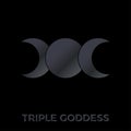 Triple Goddess sign. Hecate. Goddess of the moon. Symbol witch . Esoteric, sacred geometry, witchcraft. Wiccan vector