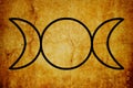 The Triple Goddess Symbol Magic Symbols Vintage background Royalty Free Stock Photo