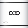 Triple infinity symbol. Logo design template. Black color. 3d effect. Watermark. Logo design template