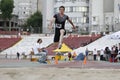 Triple jump athlete - Marian Oprea Royalty Free Stock Photo