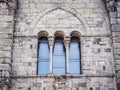 Triple lancet window of medieval cathedral Royalty Free Stock Photo