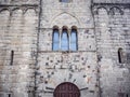 Triple lancet window of medieval cathedral Royalty Free Stock Photo