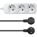 Triple power socket with plug