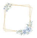 Triple quadrate frame with floral elements hand drawn raster illustration Royalty Free Stock Photo