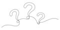 triple question marks one line minimalism illustration